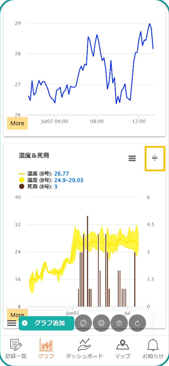 並び替え操作中